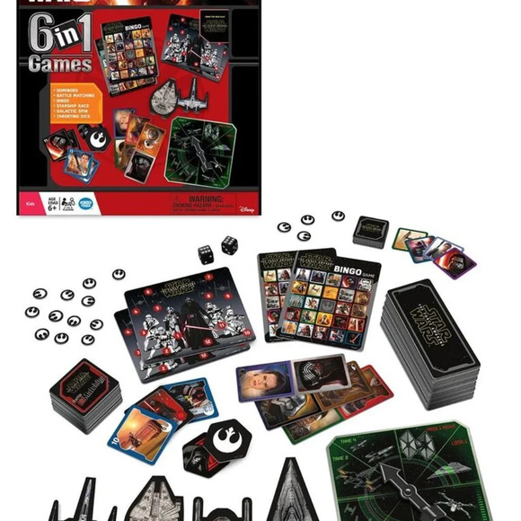 NEW Star Wars The Force Awaken 6in1 Game Collection Set Battle Match + Dominoes - Picture 2 of 2